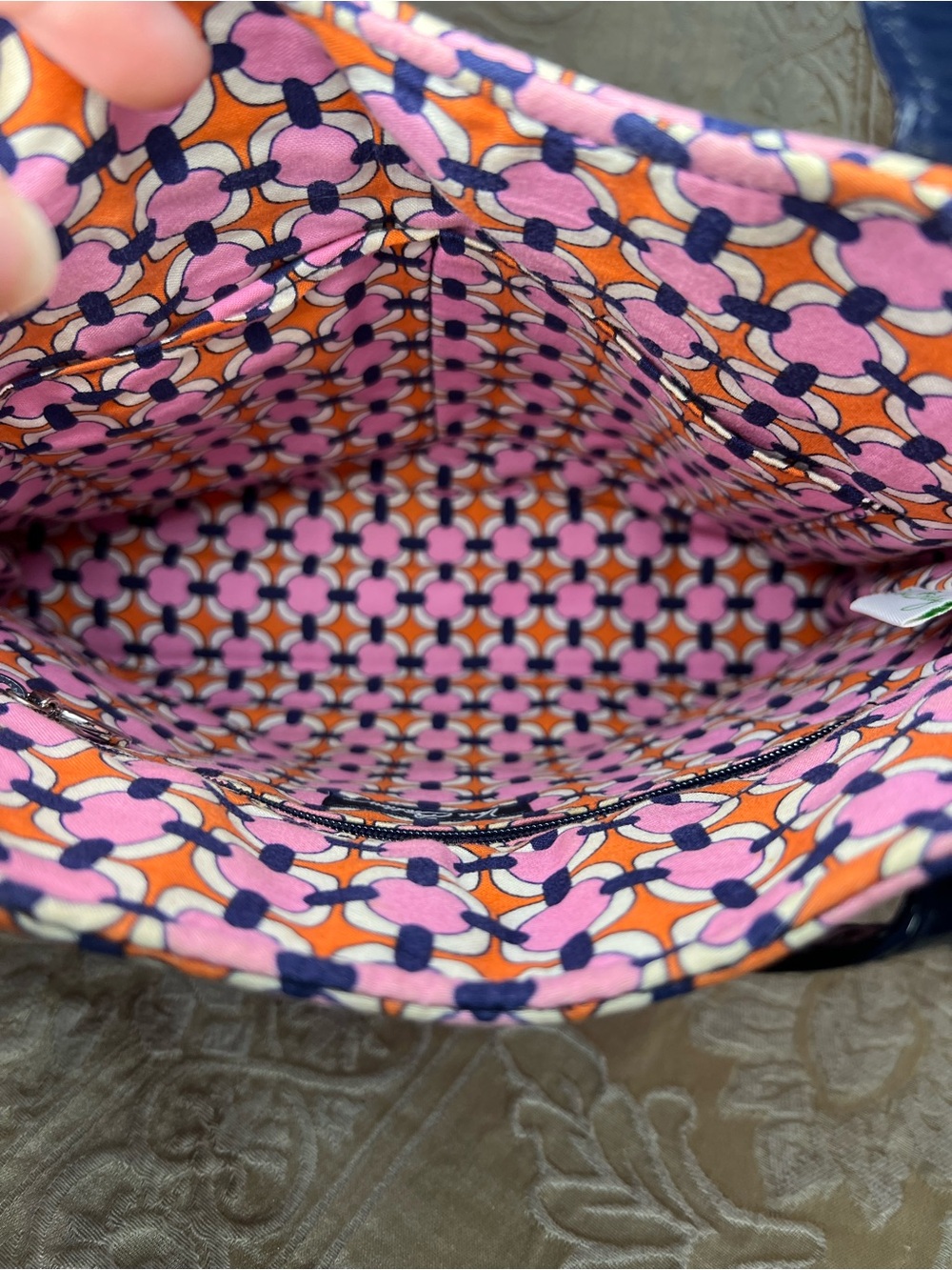 Retired Vera Bradley Loves Me Ruffle Tote Shoulder Bag & Matching Wristlet Set - Picture 9 of 11